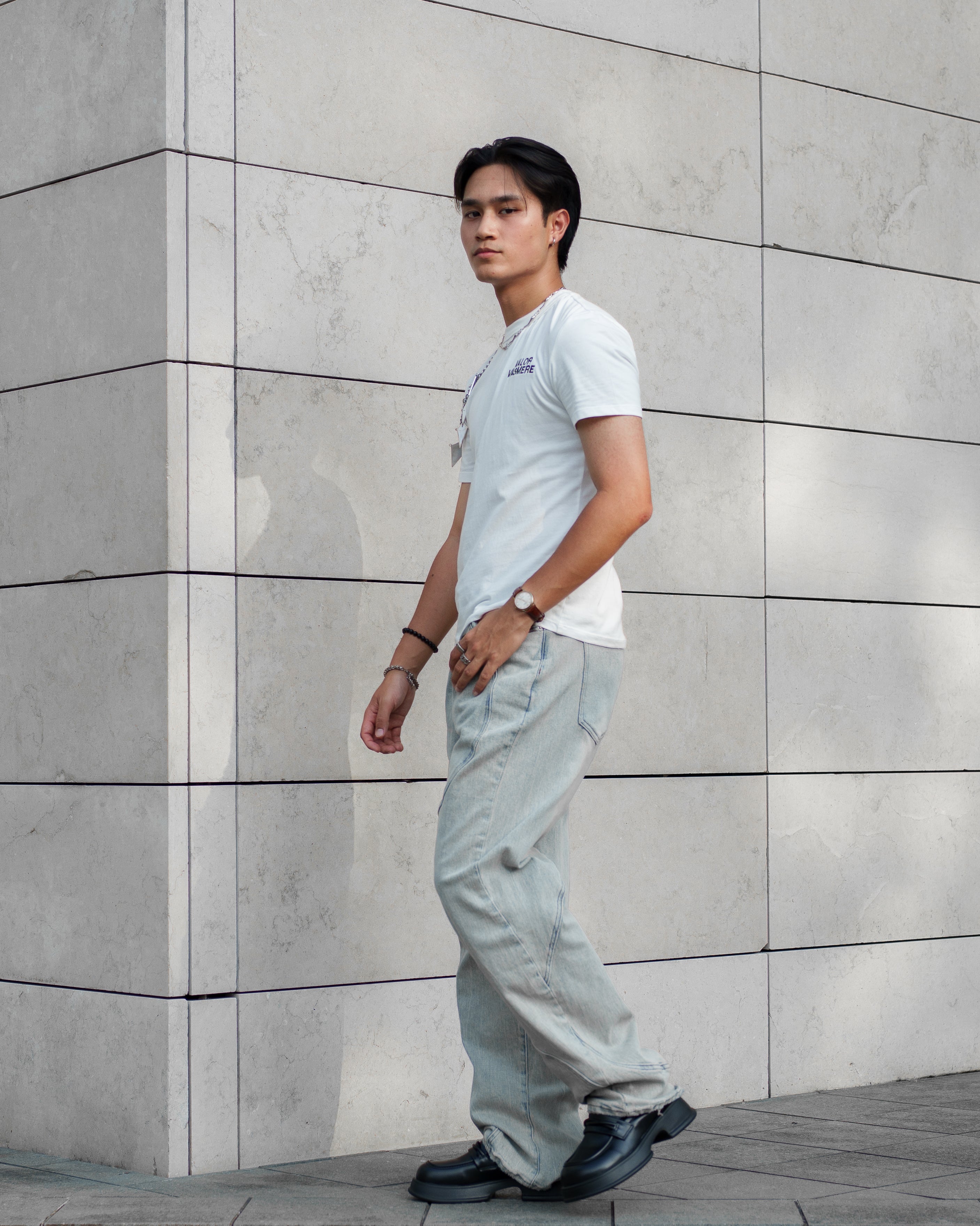 'CROWNAX' METAL CHAIN DRAPED TEE - VALOR VASMERE